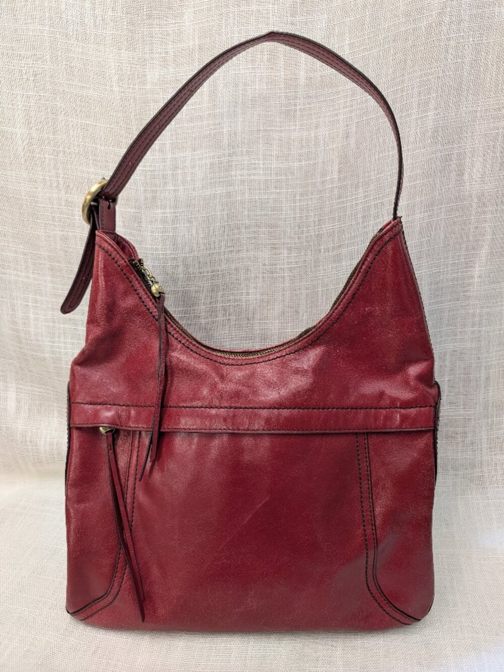 Hobo Brand Red Leather Shoulder Bag